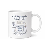 Yeni Ofis Hediyesi Kişiye Özel Masa Üstü Baskılı Kupa Bardak