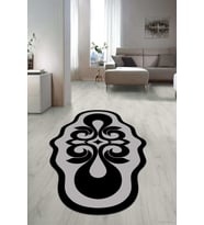 Dijital Baskılı Kaymaz Taban Yıkanabilir Lazer Kesim Salon Halısı Yolluk NLZR-HT-1016 (Gri)