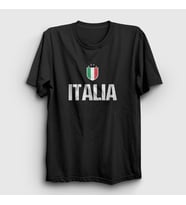 Presmono Unisex Siyah Amblem Italia Italya T-Shirt 457328tt