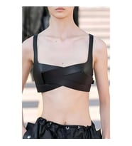 Deri Bra, Deri Sütyen Gögüs Harness (Kırmızı)