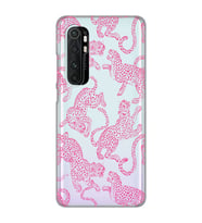 Xiaomi Mi Note 10 Lite Uyumlu Pembe Leopar Desenli Şeffaf Telefon Kılıfı