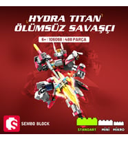 Hydra Titan Ölümsüz Savaşçı robot Yapı Bloğu Seti (Kırmızı)