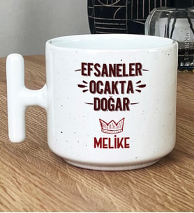Kişiye Özel Efsaneler Ocakta Doğar Hediye T Kupa Bardak Doğum Günü Hediyesi (Beyaz)
