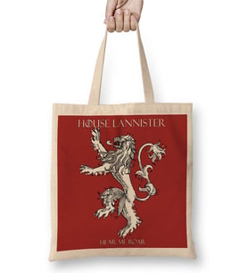 Game of Thrones House Lannister 2 Bez Çanta Uzun Saplı