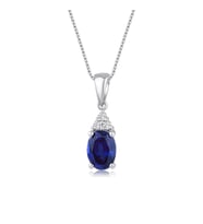 0,80 Karat Pırlanta Safir Kolye (Beyaz)