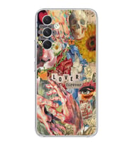 Samsung Galaxy S24 PLUS Uyumlu Aesthetic Vintage Kolaj Desenli Şeffaf Telefon Kılıfı