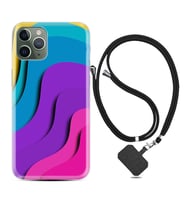 Apple iPhone 11 12 13 14 Pro Max Kılıf Boyun Askılı Silikon Renk Cümbüşü 1631