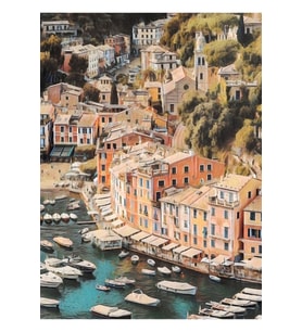 Portofino Tablo Ahşap Poster Dekoratif