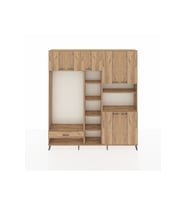 Arges Gardrop 11 Raflı Tek Çekmeceli 7 Kapaklı 220x30x243 Çam-Çam
