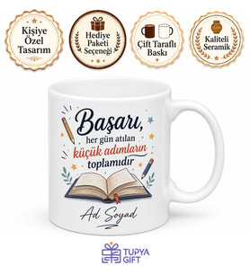 Kişiye Özel Öğrenciye Moral Baskılı Kupa Bardak İsimli Hediye