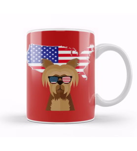 DOG İndependence Day 4th Of July Gift Celebration Patriotic Kupa Bardak Porselen