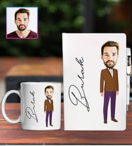 Kişiye Özel Karikatür Tasarım Defter Kalem Kupa Hediye Seti 96190