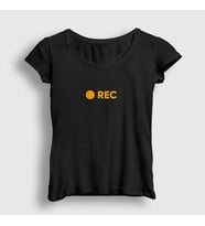 Presmono Kadın Siyah Recording Camera Scene Rec T-Shirt 472010tt
