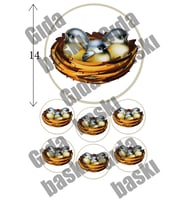 Yenilebilir Şeker Kağıt Kuş Yuvası Temalı Pasta Süsleme