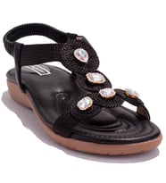 Dagoster DZA07-74136903CN Siyah Günlük Ortopedik Kadın sandalet