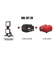 SKIL Set-28 (SKIL POWERTOOLS AKÜLÜ ÇİFT KAFALI LED IŞIK 1800 LÜMEN+4,Ah Li BATARYA+ŞARJ CİHAZI)