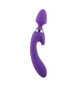 LEBOOM Çift Taraflı Klitoris ve G-Spot Uyarıcı Wand Massager Dildo Vibratör - Pembe