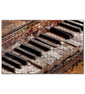 Cakapuzzle Metruk Piyanonun Tuşları Yakın Çekim Puzzle Yapboz MDF (Ahşap) (120 Parça)