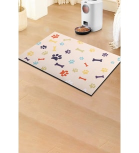 MAtGo Pati Renkli Kemikler Beslenme Matı Kaymaz Sıvı Geçirmez Kedi Köpek Mama Paspası 50x70cm