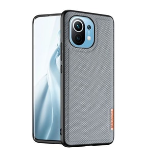 Dux Ducis Fino Serisi Xiaomi Mi 11 Kılıf Premium Dokuma Silikon Kılıf-(5775) - LOHO2003-4077 (Gri)