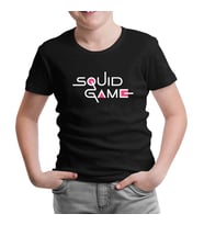 Squid Game-Logo Siyah Çocuk Tshirt