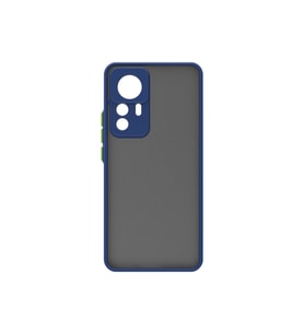 Xiaomi Mi 12T Kılıf Zore Hux Düğme ve Kapak Zıt Renk Kılıf (Lacivert)