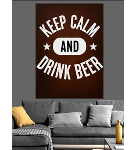 Keep Calm Bira Posteri Dekoratif Kanvas - Mdf Ahşap Tablo