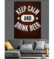 Keep Calm Bira Posteri Dekoratif Kanvas - Mdf Ahşap Tablo