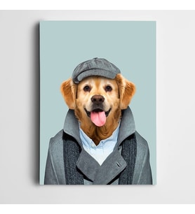 Dil Çıkaran Köpek Kanvas Tablo