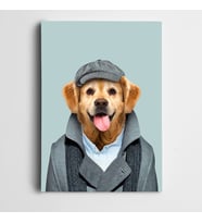 Dil Çıkaran Köpek Kanvas Tablo