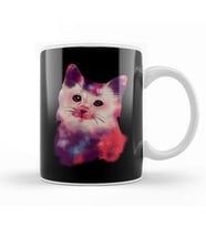 Cute Space Galactic Artsy Cat Kitten Kupa Bardak Porselen