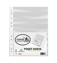 A3 Poşet Dosya Dik 30 lu Şeffaf Föy Dosya 1 Paket Ofis Okul Büro Kenarı Delikli Poşet Dosya