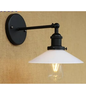 Mylights Retro Siyah Beyaz Başlıklı Mafsalı Aplik 23cm