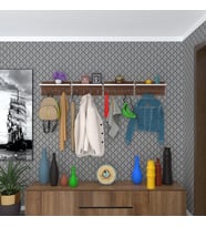 Kenzlife elbise askılığı karayemiş4 cvz 26*152*12 vestiyer portmanto askı askılık 16 adet askı (Karışık)