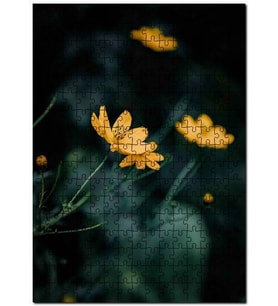 Cakapuzzle Sarı Çiçekler Yakın Çekim Flu Arkaplan Puzzle Yapboz MDF (Ahşap) (120 Parça)