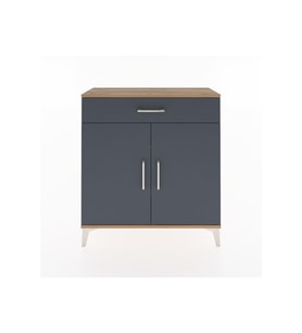 Arges Şifonyer 2 Raflı Tek Çekmeceli 2 Kapaklı 88x30x96 Çam-Antrasit