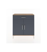 Arges Şifonyer 2 Raflı Tek Çekmeceli 2 Kapaklı 88x30x96 Çam-Antrasit