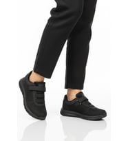 Walkway Füme Cırtlı Fileli Hafif Hava Alabilen Unisex Spor Ayakkabı 616 G (Siyah)