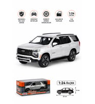 1:24 Chevrolet Chevy Tahoe Z71 2025 Gümüş Diecast Metal Model Araba