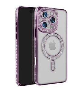 Apple İphone 16 Pro Max Kılıf Joke Simli Magneticsafe Kılıf - Derin Mor