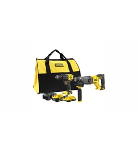 Stanley SFMCK216MDS 18V FATMAX® V20 Kömürsüz Darbeli Matkap ve SDS-Plus Kırıcı (1x4.0 Ah), (1x2.0 Ah)