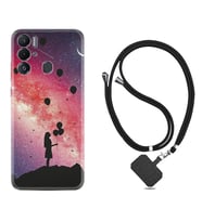 Tecno Pova Neo Kılıf Resimli Boyun Askılı İpli Desenli Silikon Flowers Cat 2 1349