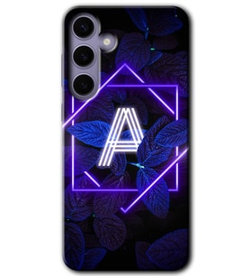 Galaxy S24 Plus Kılıf HD Desen Baskılı Kılıf - Dark Neon Yaprak A Harfi