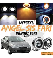 Renault Fluence 2009-2016 Uyumlu Mercekli Angel Sis Farı Metal 76 mm Turuncu Halkalı Gündüz Farı