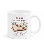 Kişiye Özel Kitap Arkadaşı Baskılı Kupa Bardak Okuma Hediyesi