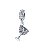 Fubena 925 Ayar Gümüş Taşlı Kadeh Bardak Sallantılı Charm
