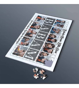 10 Fotoğraflı ve Mesajlı Babam 240 Parça Kişiye Özel Puzzle
