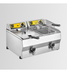 Remta REM.R111 8+8 lt Çiftli Yağ Tahliye Musluklu Elektrikli Fritöz 6400 W