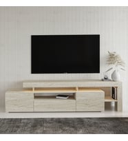 T0014 Led Işıklı, Raflı Tv Sehpası, Tv Ünitesi (Bej)