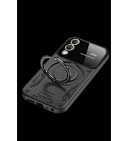 Pilelistore   Samsung Galaxy S25 Edge Kılıf Joy Lens Standlı Kapak - Siyah
